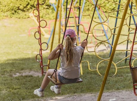 Girl on swing, input photograph